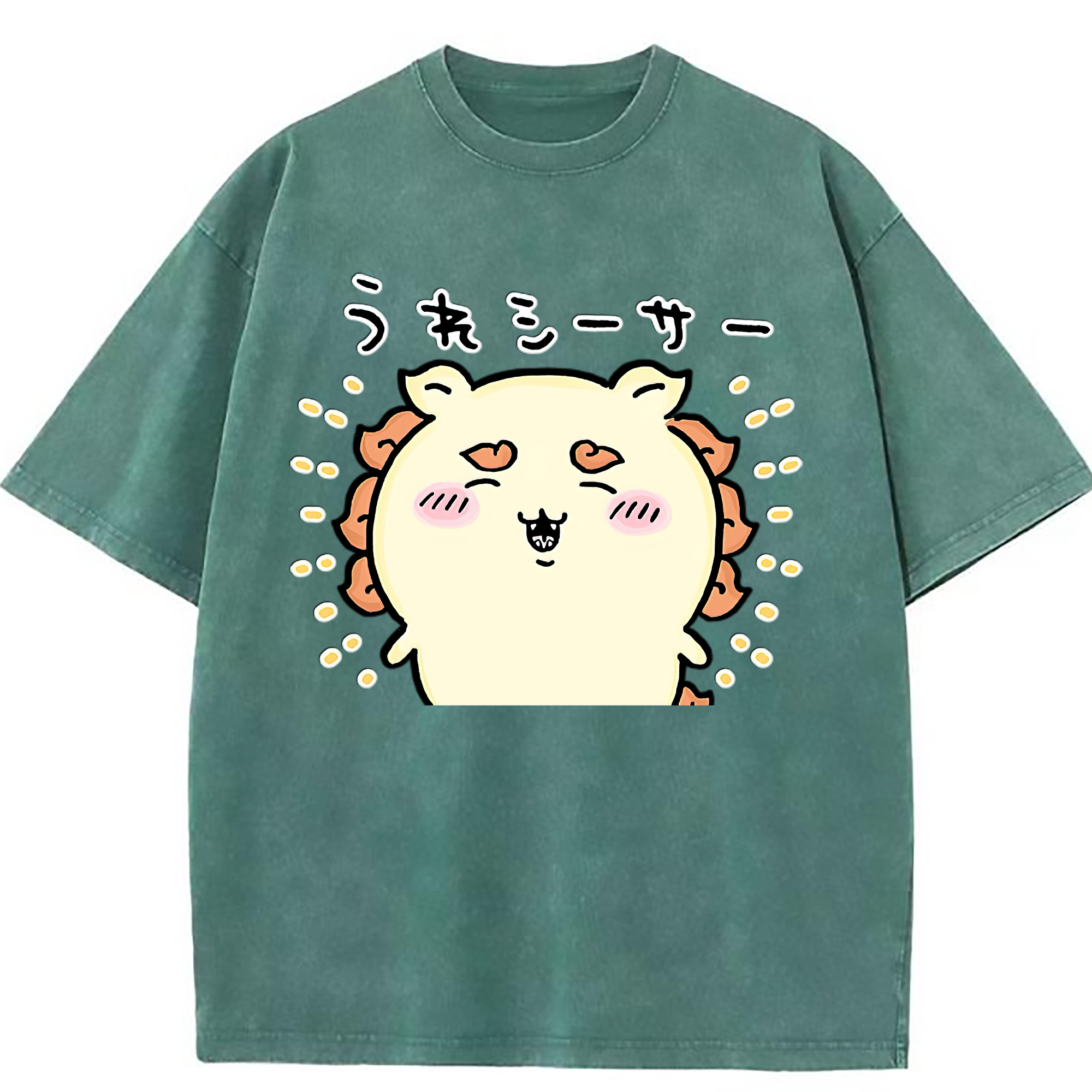 （画像用） ちいかわ シーサー Chii-kawa Shisa 綿100% ヴィンテージ風 半袖Tシャツ（フロントプリント）